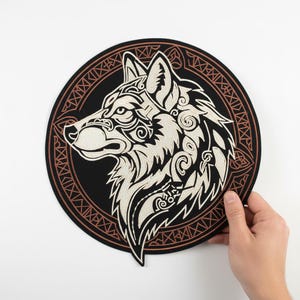 Tribal Wolf Patch Large Embroidered Animal Back Patch 13 Inch Biker Style