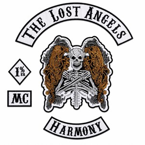 The Lost Angels Harmony MC-tygmärke | Broderad bikertygmärke på ryggen