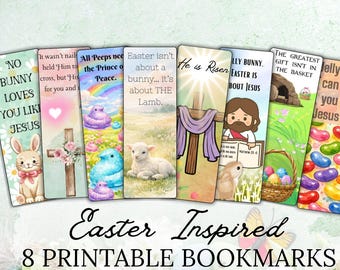Easter Bookmarks,  Kids Faith Bookmarks, digital download (PDF)