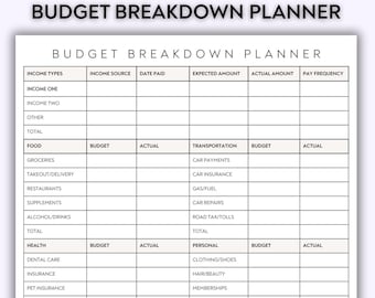 Printable Haushaltsplaner: Ausfüllbares PDF, Budgetplaner (Digitaler Download)
