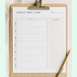Afdrukbare weekmaaltijdplanner: 7-dagenmenu en boodschappenlijst (pdf-download)