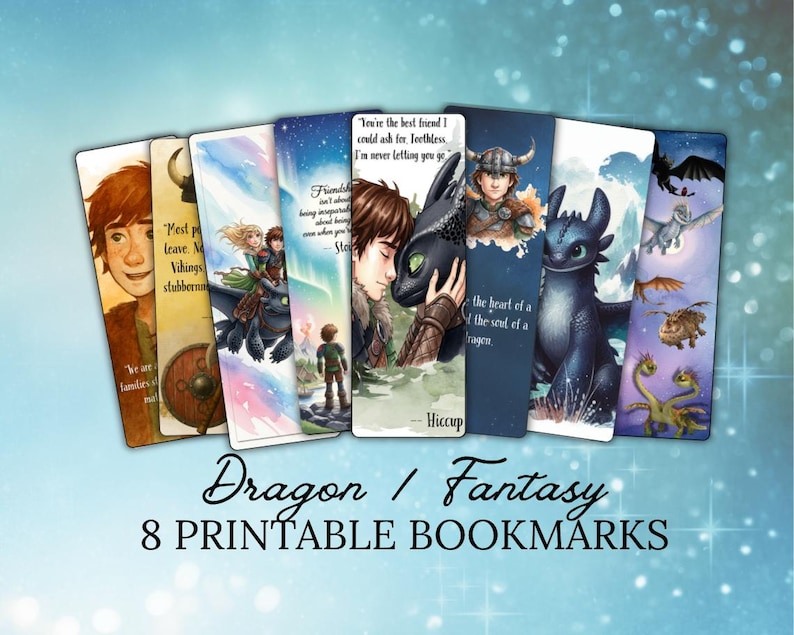 Printable Dragon Bookmarks, Chief Stoick & Hiccup Quotes image 1