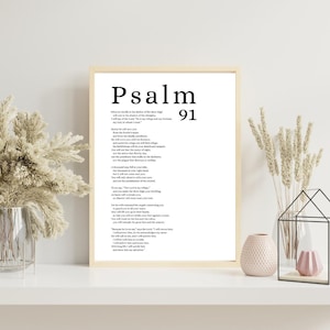 Psalm 91 Scripture Art Print: Christian Home Decor (Digital Download)