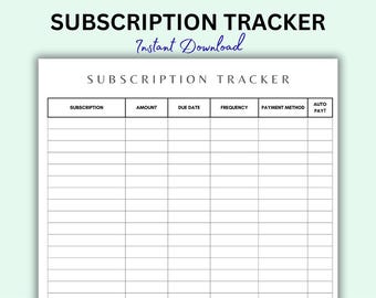 Abo-Tracker: Druckbar und Ausfüllbar (PDF Download)