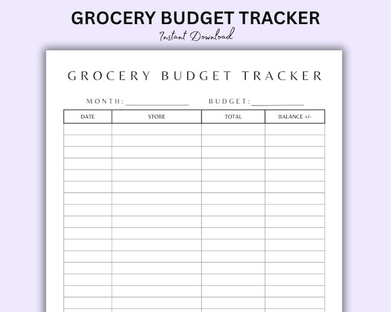Grocery Budget Tracker Bundle: Monthly & Yearly Planning (PDF Download)