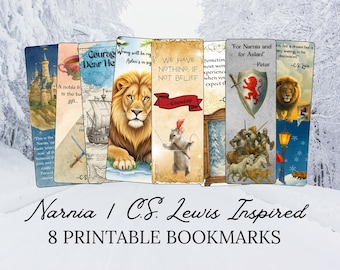 Narnia Inspired Printable Bookmarks – C.S. Lewis Quotes | Fantasy Book Lover Gift | Digital Download | Christian Literary Decor