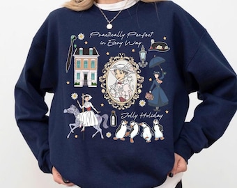 Mary Poppins PNG, Practically Perfect in Every Way PNG, Jolly Holiday Vintage Disney Art, Digital File for Sublimation