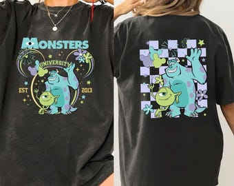 Monsters University PNG 2-sidig design, Mike och Sully EST 2013, Pixar College, digital fil för sublimering