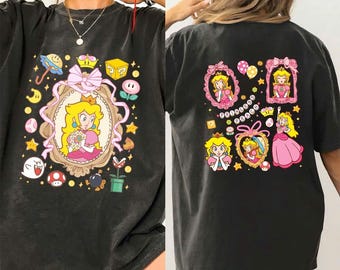 Prinsessan Peach 2 sidor PNG | Söt videospelsinspirerad estetisk konst | Super Mario och vänner 2026 konst, digital fil för sublimering