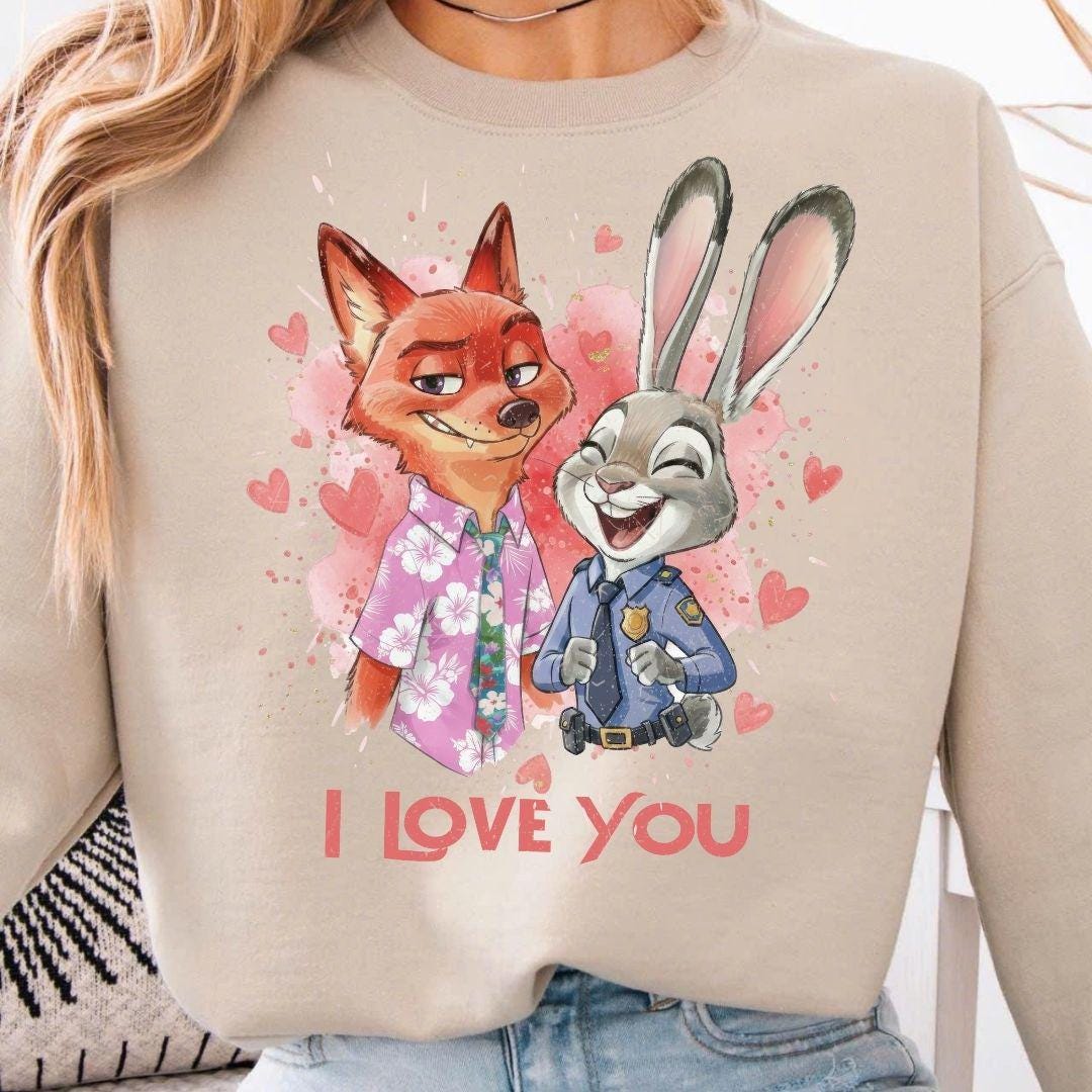 Nick and Judy Love Valentine Png | Watercolor Zootopia Couple, Police ...