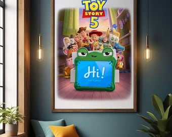 Toy Story 5 PNG | Woody Buzz Jessie 2026 Movie Poster Art | Retro Disney Pixar Squad Graphic | Digital File for Sublimation