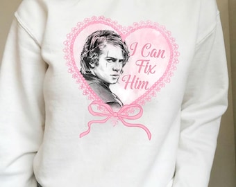 Anakin Skywalker Coquette PNG, I Can Fix Him PNG | Funny Girly Star Wars, Pink Bow Heart, Digital File for Sublimation