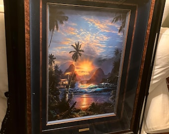 Vintage 1991 Christian Riese Lassen Dolphin Print Framed Art