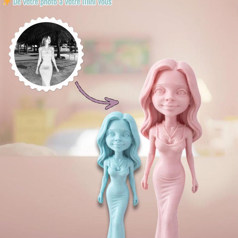 Figurine 3d Personnalisée À Partir D'une Photo, Joli Cadeau De Noël Pe