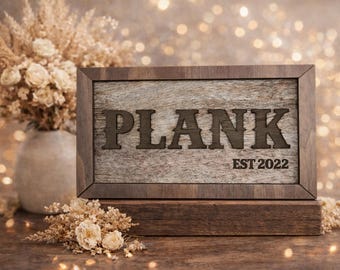 Custom Genuine Cowhide Branded Last Name Wood Sign | Rustic Farmhouse Home Decor | Personalized Family Name Sign with Established Date