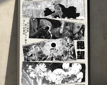 Berserk Panel Anime Manga Poster Art Print, Vintage Japanese Wall Decor Artwork, Christmas Gift for Anime Fan