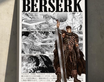 Berserk Guts Anime-Manga-Poster, Kunstdruck im minimalistischen Vintage-Stil, japanisches Wanddekor, Weihnachtsgeschenk für Anime-Fans