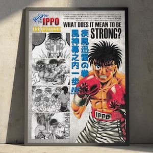 Hajime no Ippo Anime Manga Poster Art Print, Ippo Makunouchi Vintage Minimalist Japanese Wall Decor Artwork, Christmas Gift for Anime Fan