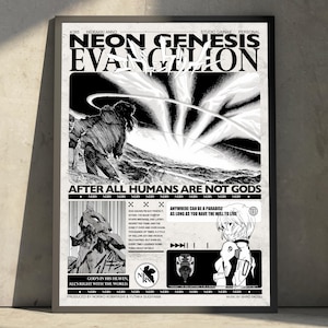 Neon Genesis Evangelion Anime-Manga-Poster, Kunstdruck im minimalistischen Vintage-Stil, Weihnachtsgeschenk für Anime-Fans