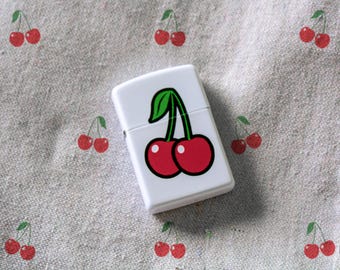 Encendedor retro Cherry Flip-Top, encendedor gráfico Cherrys, recargable