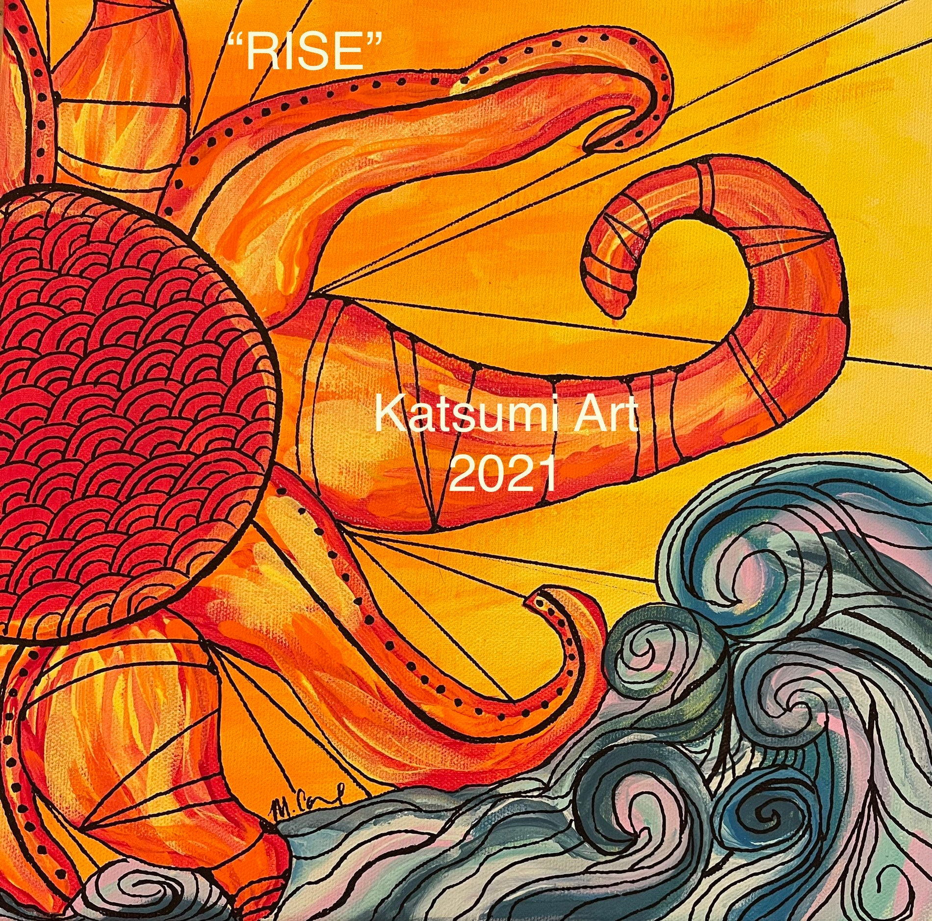 Art Using Rise RISE 12x12 Acrylic Canvas Painting, Katsumi Art Original - Etsy