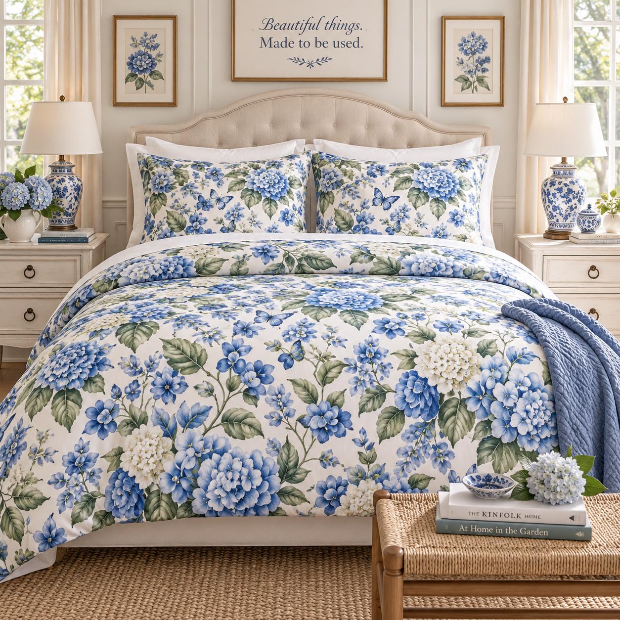 Blue Hydrangea Comforter - Etsy
