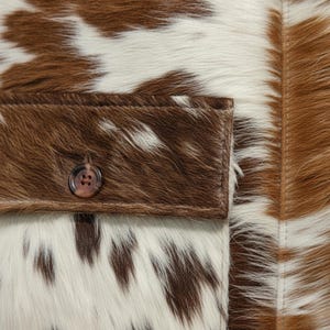 Cowhide Hair On Jacket Men’s Brown & White Real Cow Print Leather Jacket Western Cowboy Coat