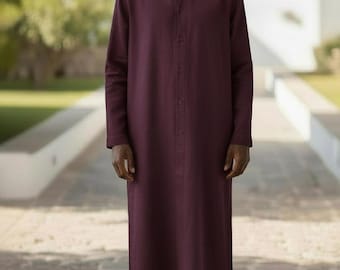 Men's tunic Handmade Linen Kaftan: Long Sleeve Moroccan Loungewear Robe