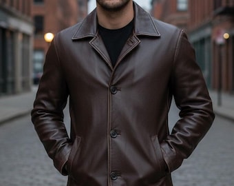 Men’s Super Dean Winchester Jacket – Genuine Sheep Leather Vintage Style Coat