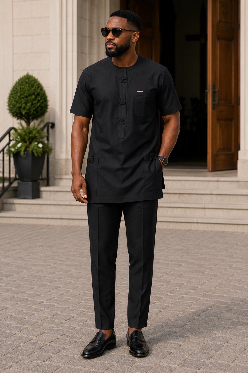 funeral dress for men African Clothing Coco's sour cream house NA-01.12.26AM Color:Purple Orchid Funeral fashion