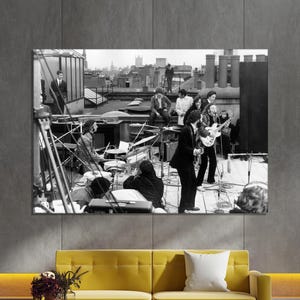 Beatles takkonsert 1969, Beatles canvastavla, Beatles vintagefotografi, Beatles retroposter