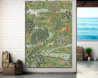 Owl & Willow, William Morris Print, Exhibition Poster, Textile Wall Art, Art Nouveau Print, Large Wall Art Canvas