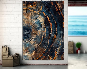 Abstrakte bunte Leinwand, Bild auf Leinwand, Baum Ring Bild, Abstrakte Kunst auf Leinwand, Abstrakte Kunst auf Leinwand,