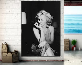 Marilyn Monroe Poster Black and White Actress Model Singer Hand Made ...
