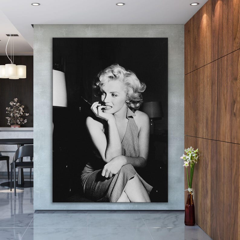 Marilyn Monroe Poster Black and White Actress Model Singer Hand Made ...