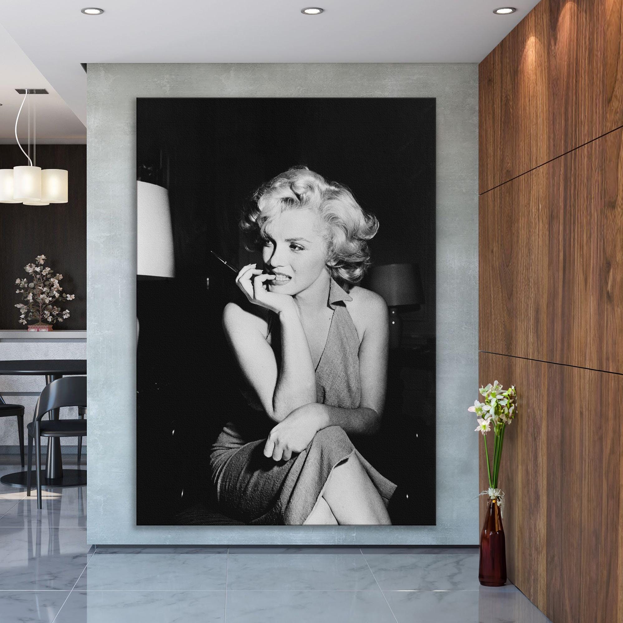 Marilyn Monroe Poster Black and White Actress Model Singer Hand Made ...