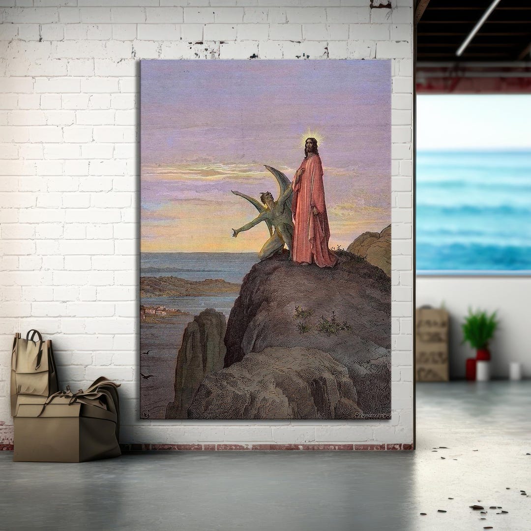 The Temptation of Jesus by Dore, Classic Biblical Scene Canvas Print ...