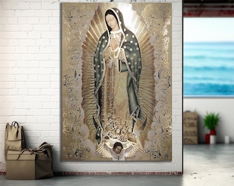 Our Lady of Guadalupe Canvas Print - Virgin Mary Religious Wall Art for Home & Church Decor