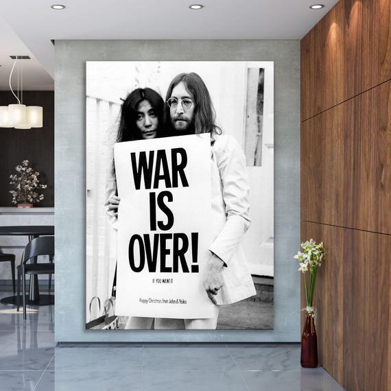 John Lennon Yoko Ono War is Over Canvas Art, Peace Campaign