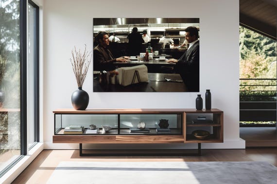 Iconic Crime Movie Face-Off Canvas Wall Art: 90s Film Wall Art, Framed Canvas Or Poster