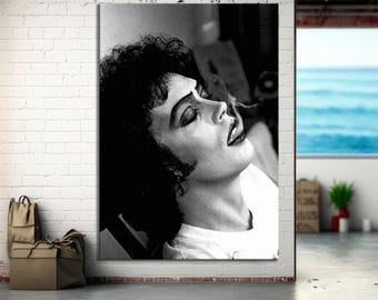 Lienzo de Tim Curry de Rocky Horror, arte icónico de la serie de televisión, Tim Curry como el Dr. Frank-N-Furter, decoración de películas de terror de rock retro