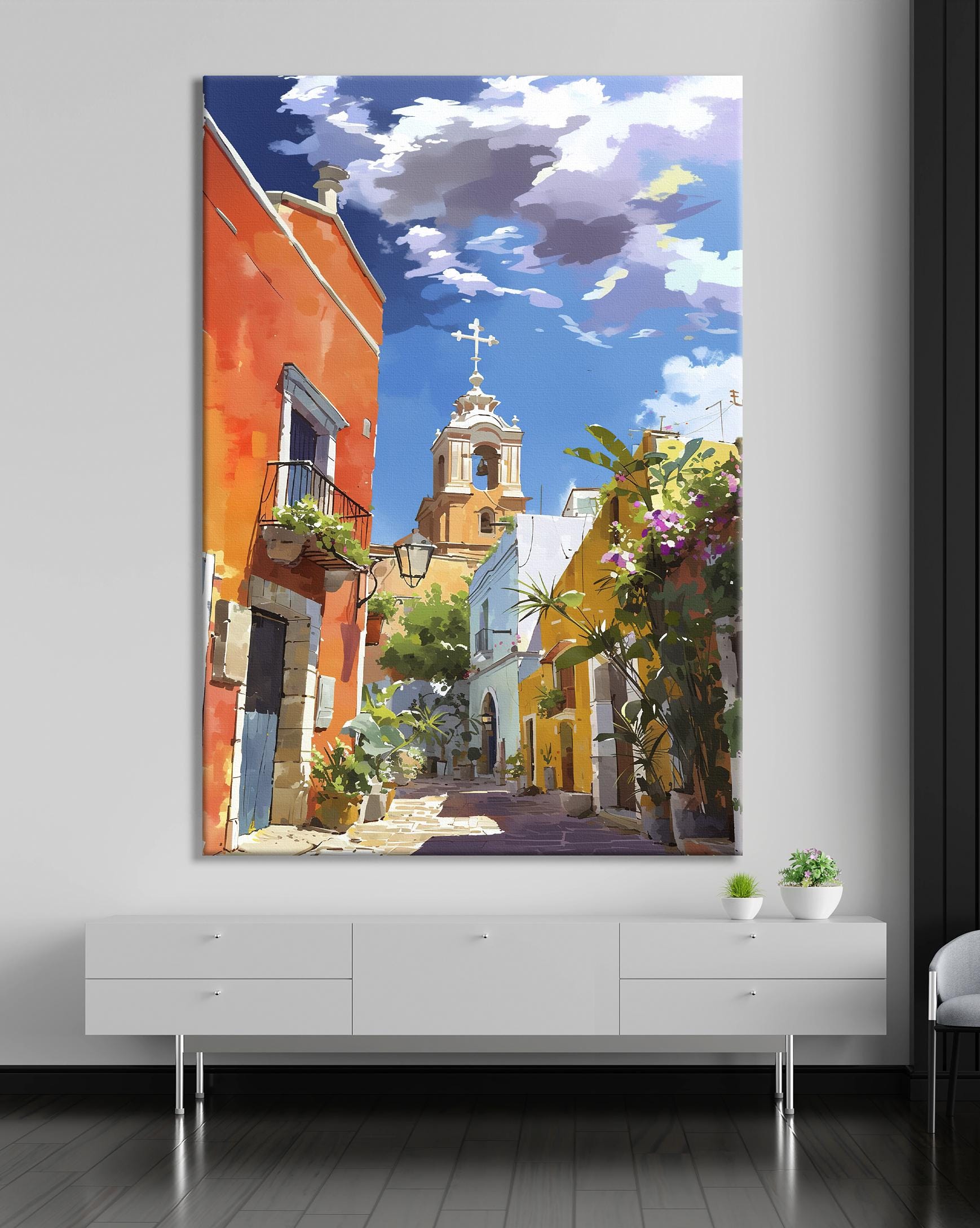 Puerto Rico Art - Original Oil Painting of Old San Juan on Framed ...