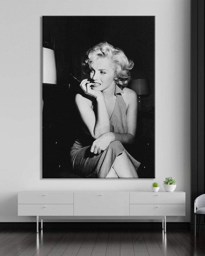 Marilyn Monroe Poster Black and White Actress Model Singer Hand Made ...