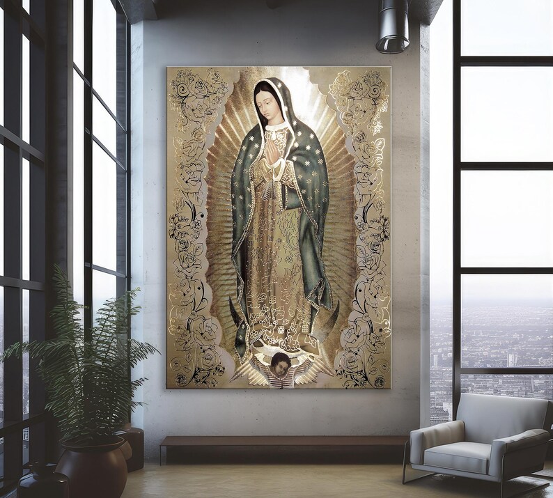 Our Lady of Guadalupe Canvas Print - Virgin Mary Religious Wall Art for ...