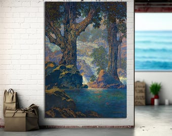 Maxfield Parrish Cascades Quiet Solitude 1959 Canvas Wall Art, Maxfield Parrish Print, Classic Art, Framed Wall Art Decor