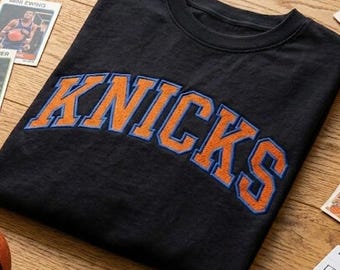 Embroidered  Knicks Shirt, Retro Sports Tee, Basketball Fan Gift