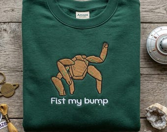 Embroidered Fist my bump Rocky Grace Rocky Save Stars Embroidery Shirt, Project Hail Mary, Rocky Alien Friendship Tee, Book Lover Style