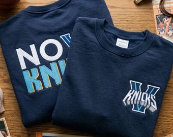 Camiseta bordada de los Nova Knicks / Ropa de aficionado de Villanova para los playoffs de la NBA