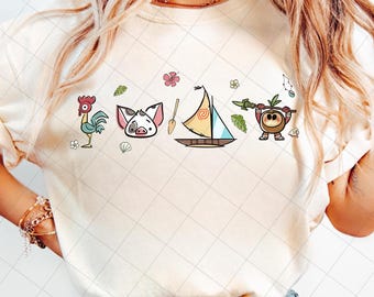 Personaje de Disney Moana PNG, Moana PNG, Cerdo Pua y Hei Hei PNG, Moana PNG, Camiseta de Moana PNG, Descarga instantánea, Archivo digital, Solo PNG