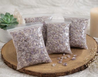 Fragmentos de cristal de amatista en bruto – 450 g de piedras naturales a granel / Cristales curativos para velas, joyería, altares y decoración espiritual / Stock limitado